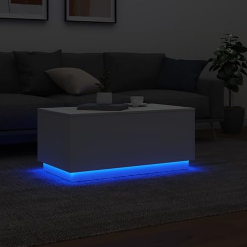 Black RGB LED Coffee Table – Rectangular
