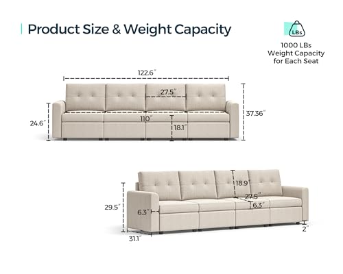 LINSY HOME Modular Sectional Sofa – Dark Gray