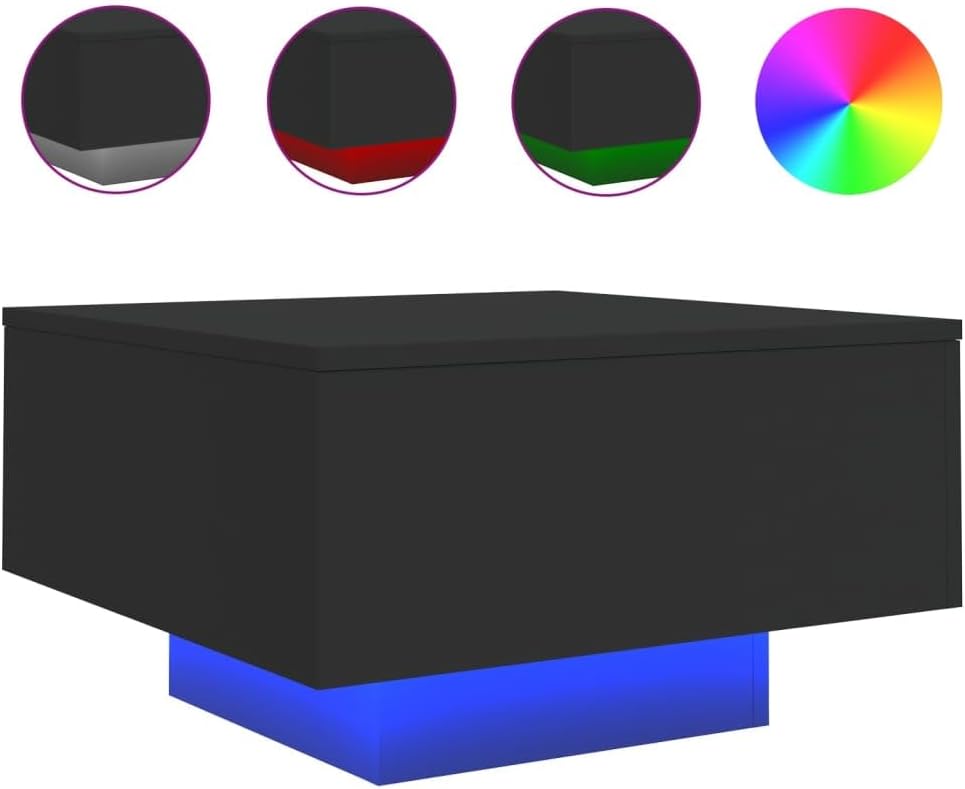 White Coffee Table with RGB LED Lights