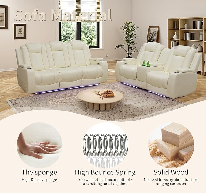 3-Piece Beige Power Recliner Set