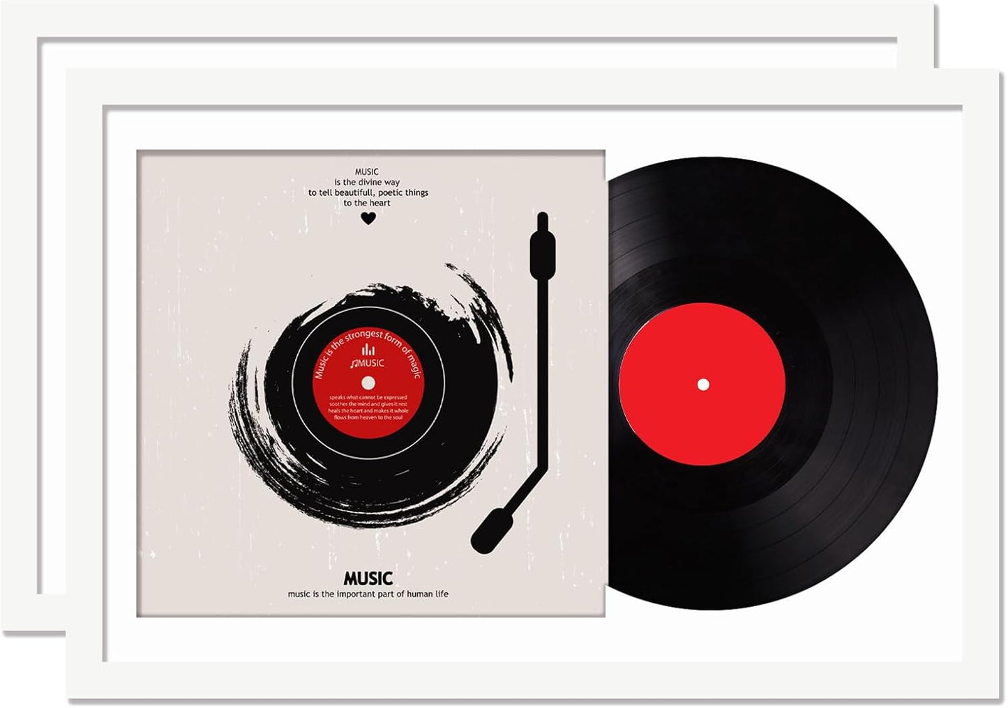 4-Pack 12.5" White Vinyl Record Frames