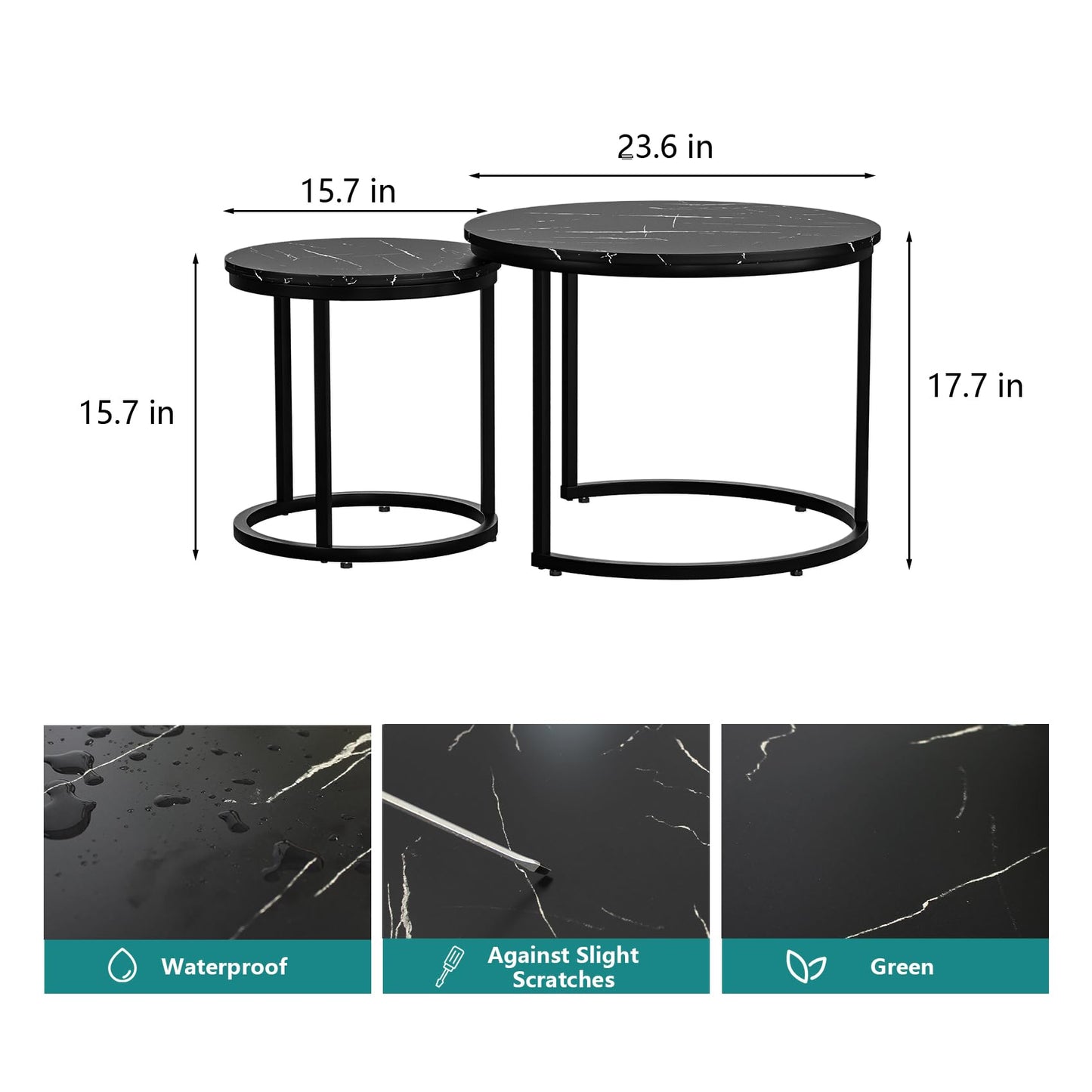 White Nesting Coffee Tables, 2-Pack