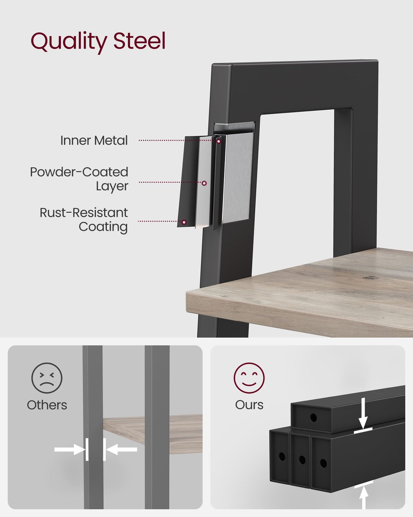 VASAGLE 5-Tier Ladder Bookshelf