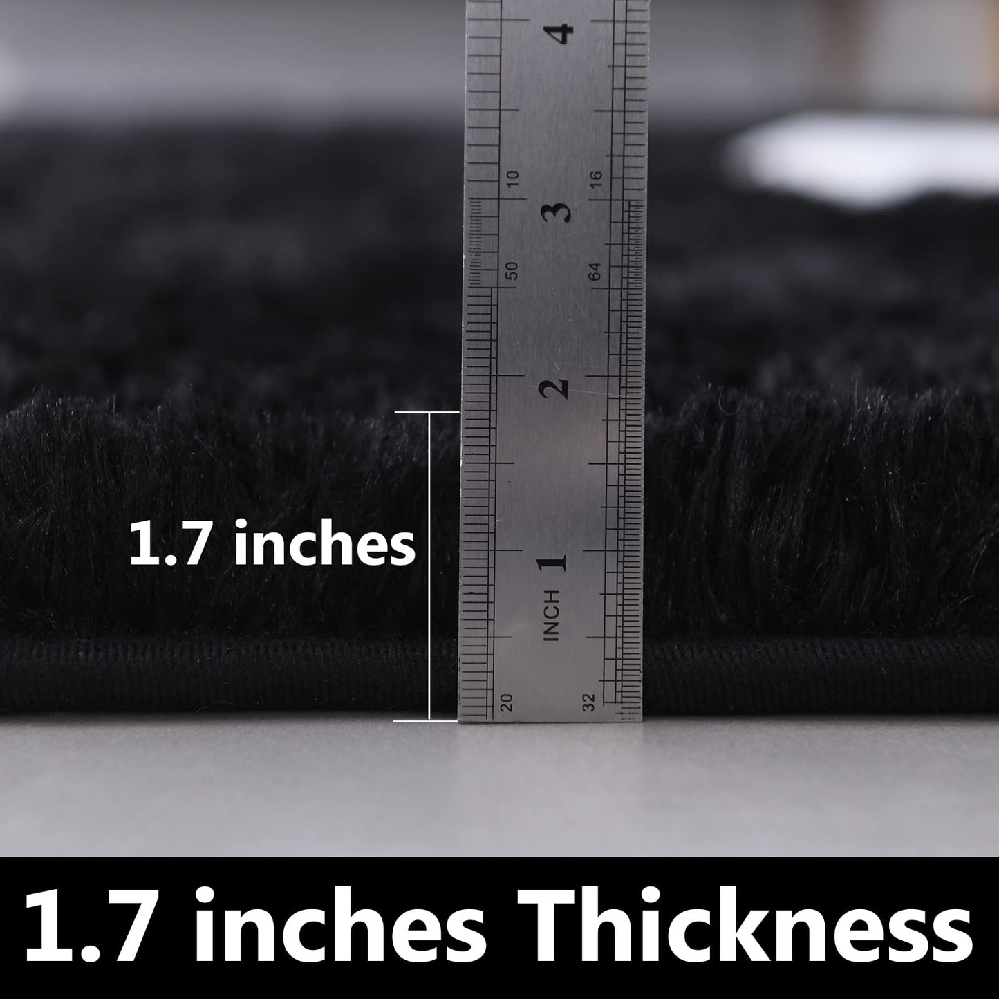 FJZFING 4x4 Light Grey Round Shag Rug