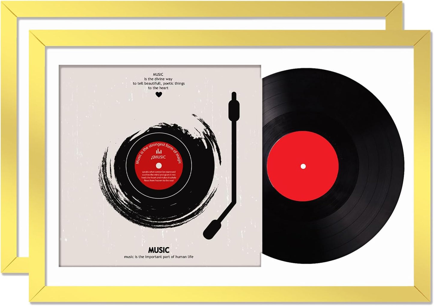 4-Pack 12.5" White Vinyl Record Frames