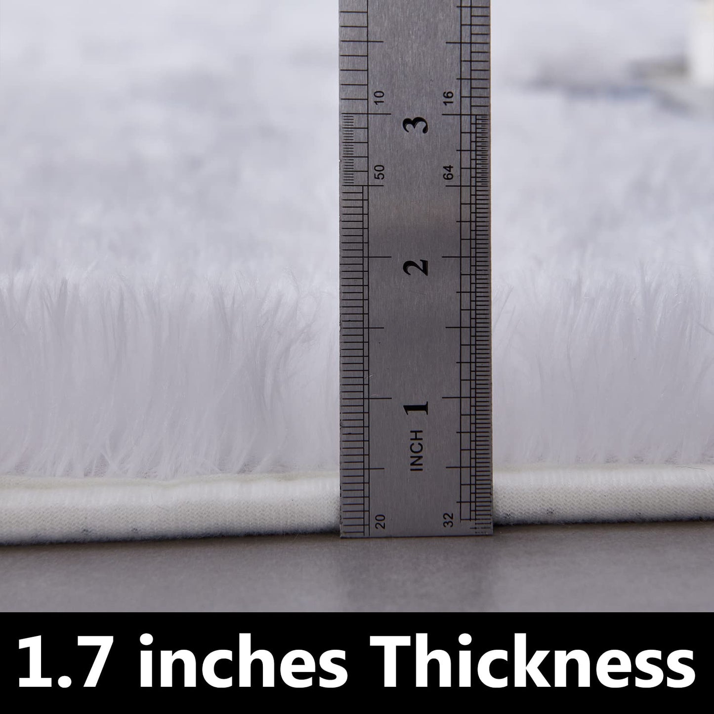 FJZFING 4x4 Light Grey Round Shag Rug