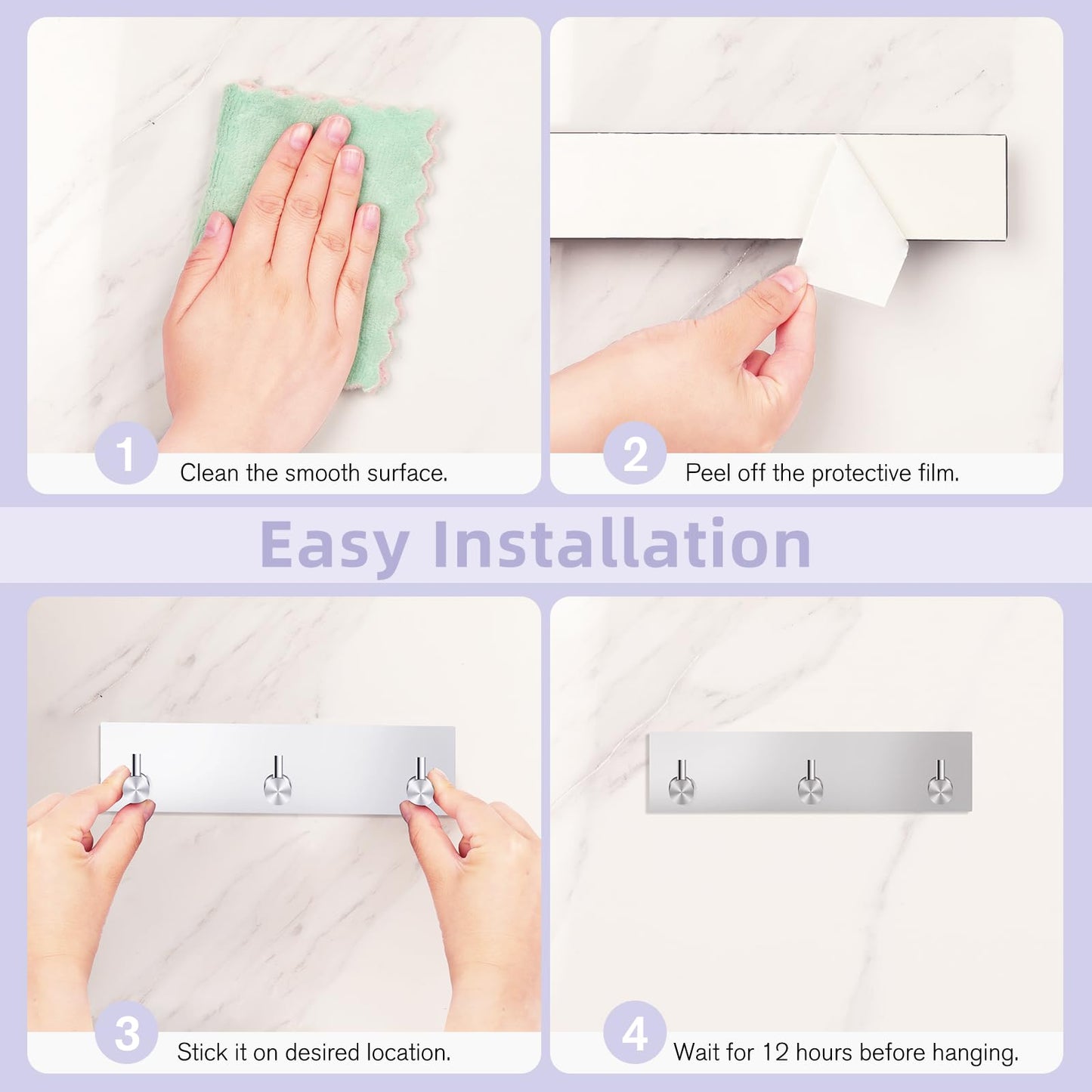 VIS'V Adhesive Wall Key Holder – Black