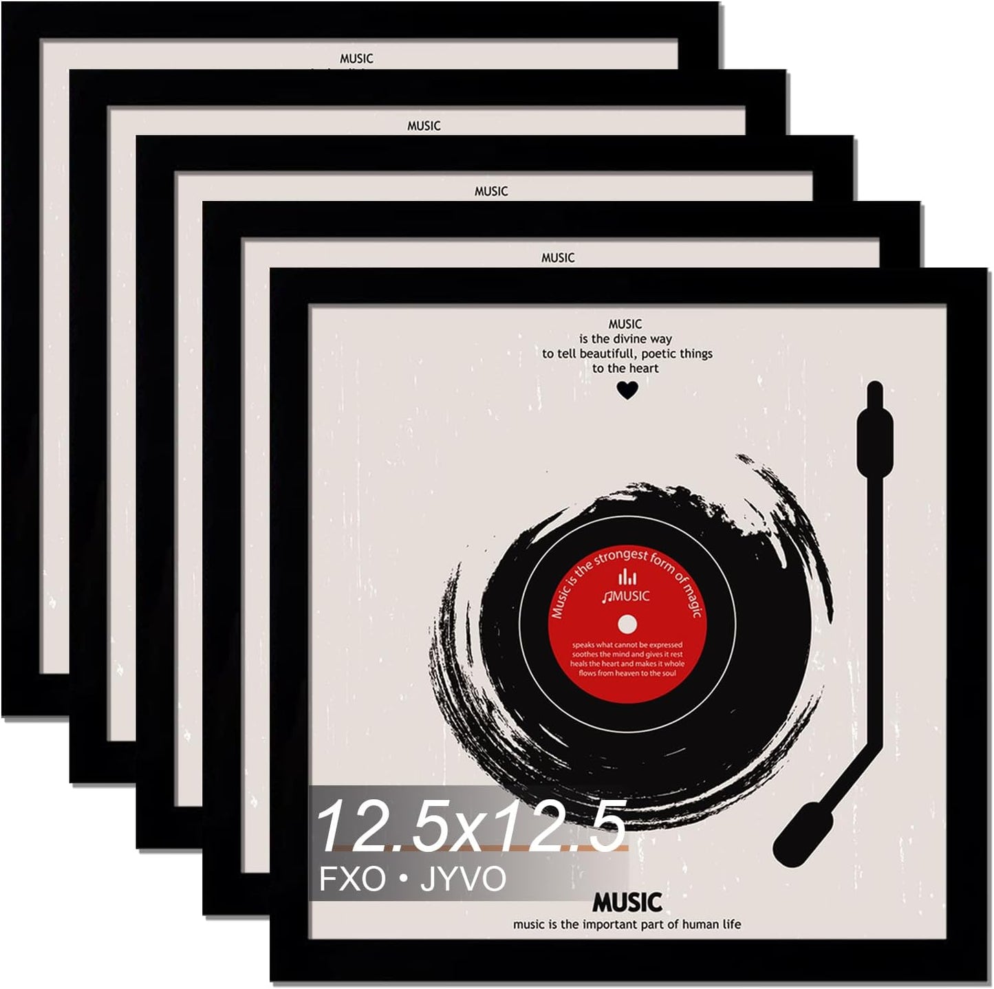4-Pack 12.5" White Vinyl Record Frames