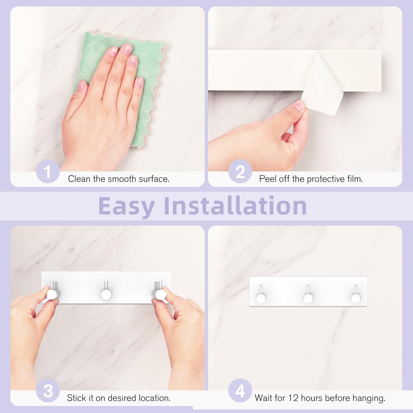 VIS'V Adhesive Wall Key Holder – Black