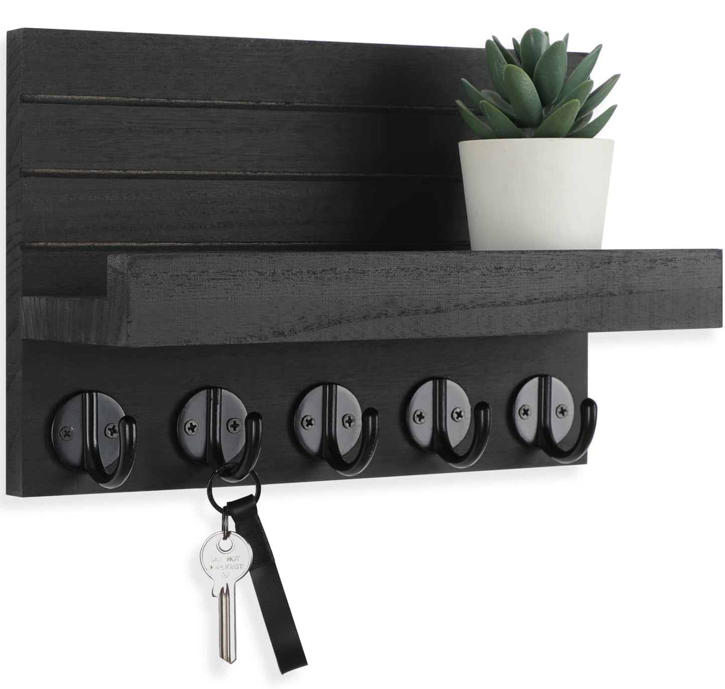 Wall Key & Mail Holder – Wood