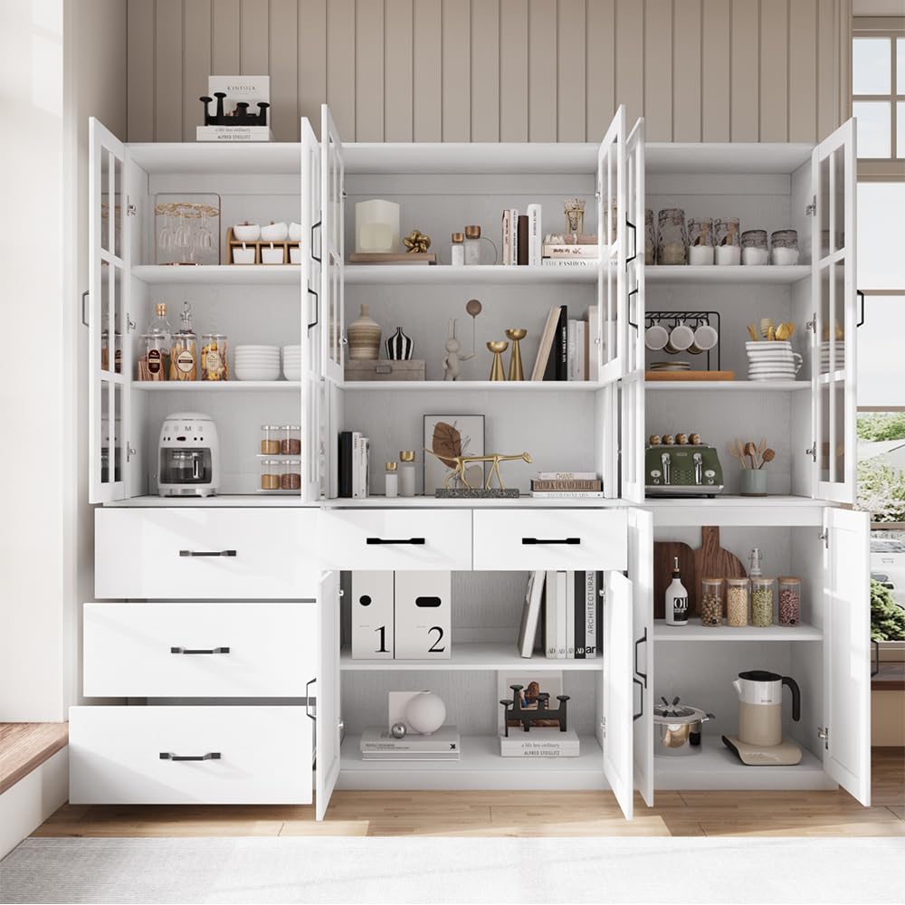 VOWNER 5-Tier Black Glass Door Bookcase