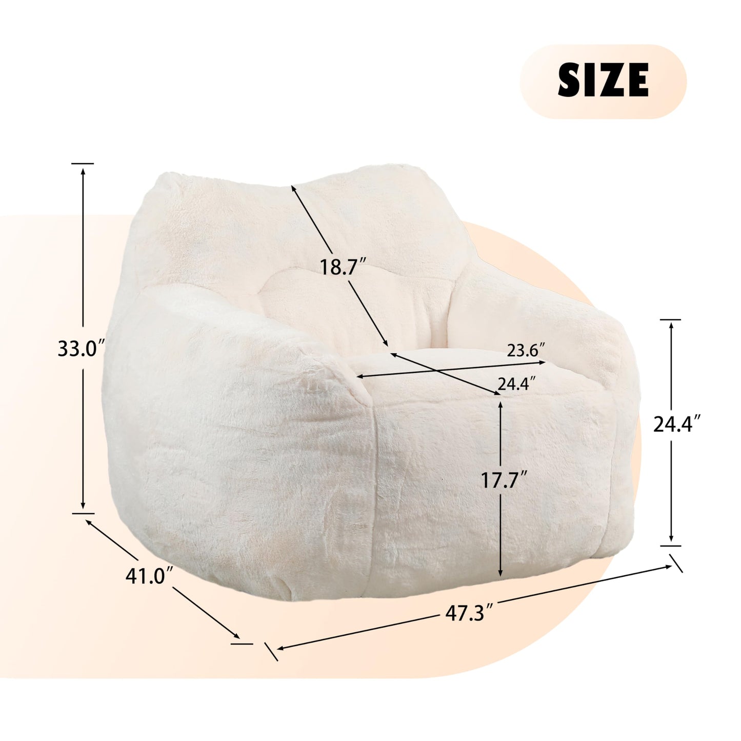 Furniliving White Bean Bag Chair