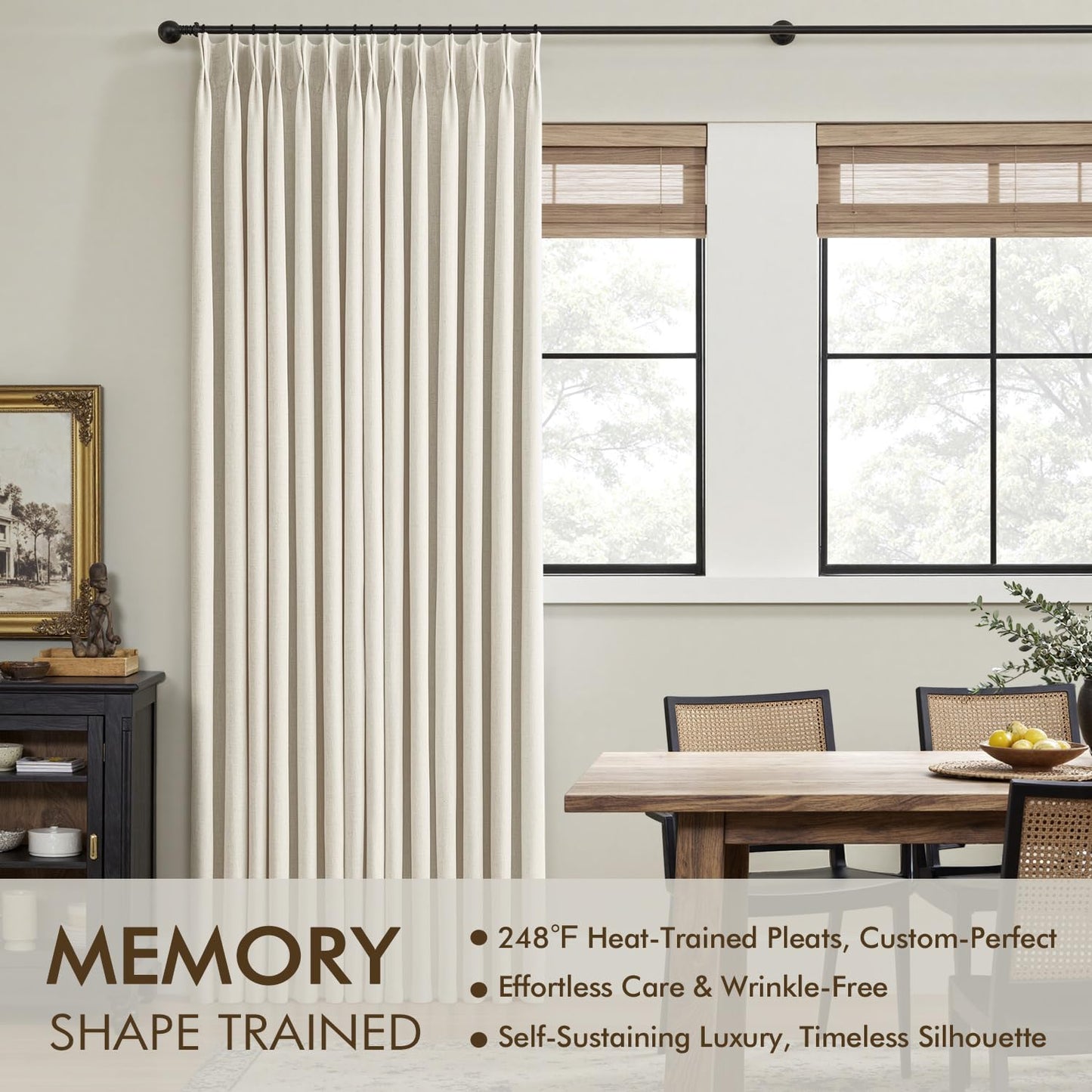 MIULEE Blackout Linen Curtains 84" – 2 Panels