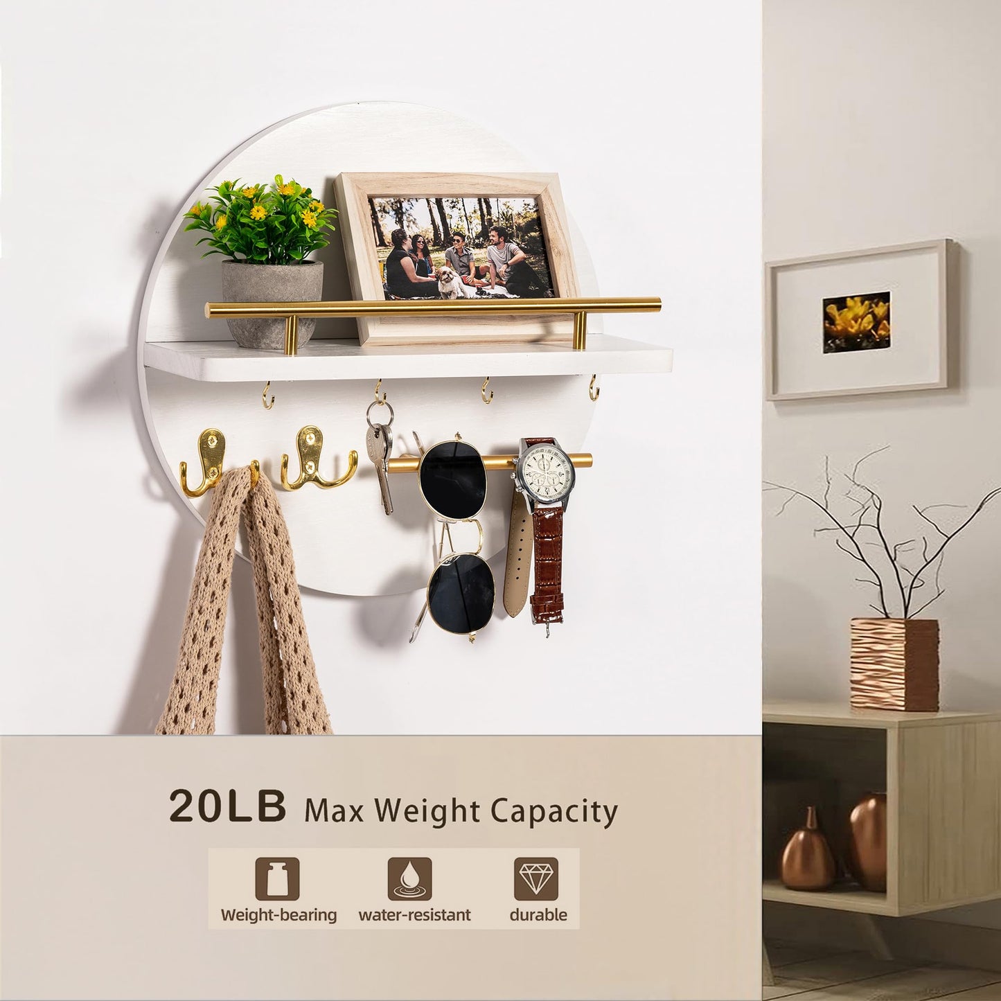 Wall Key & Mail Holder – Rustic