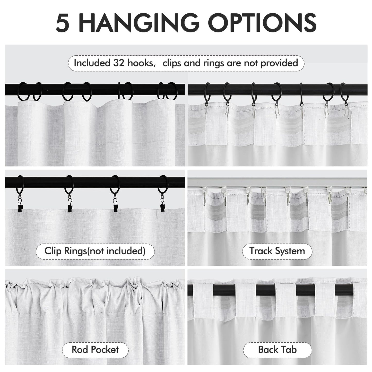 MIULEE Blackout Curtains 96" – Birch, 2 Panels