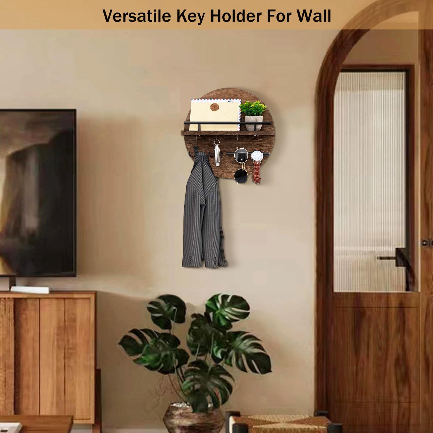 Wall Key & Mail Holder – Rustic