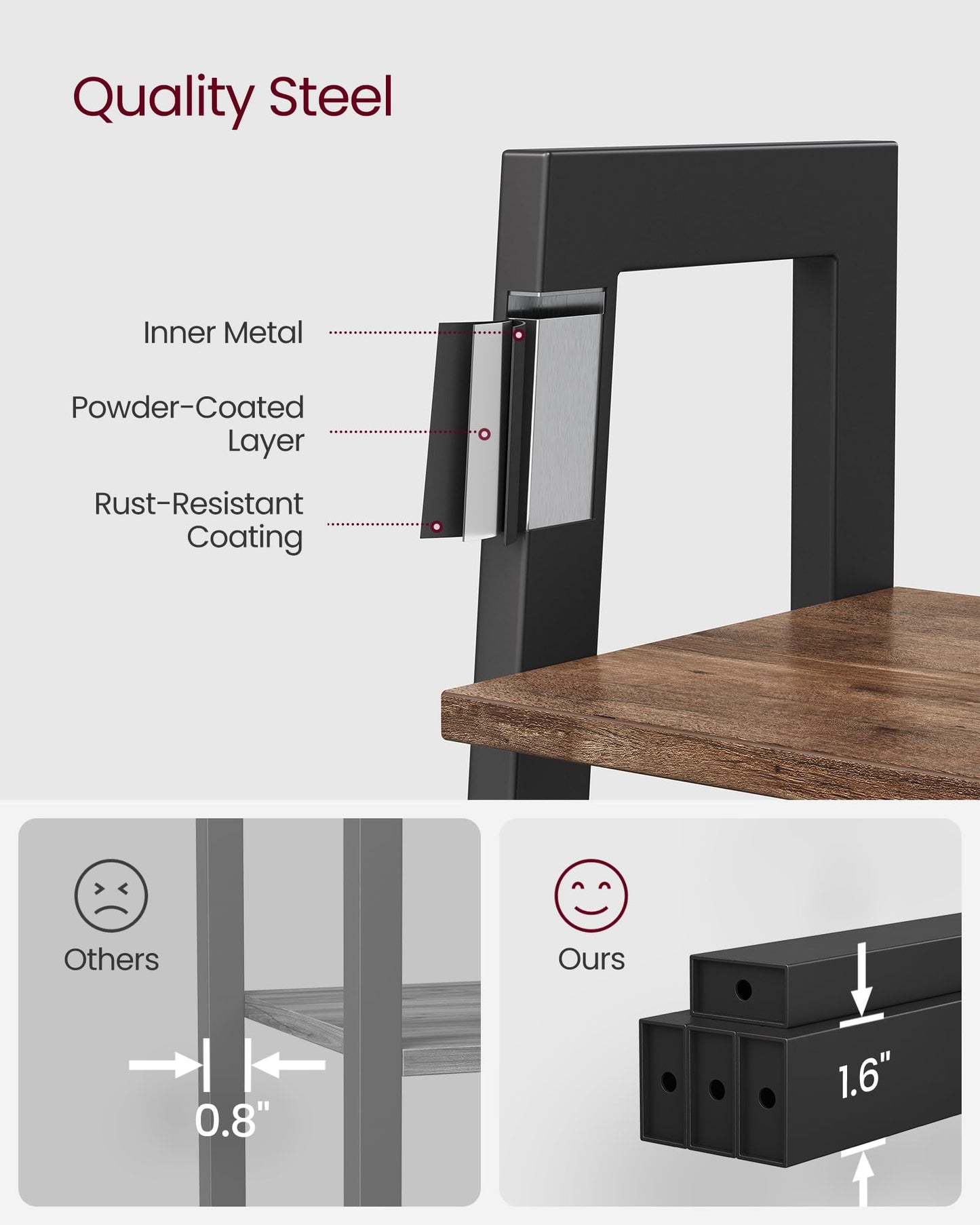 VASAGLE 5-Tier Ladder Bookshelf