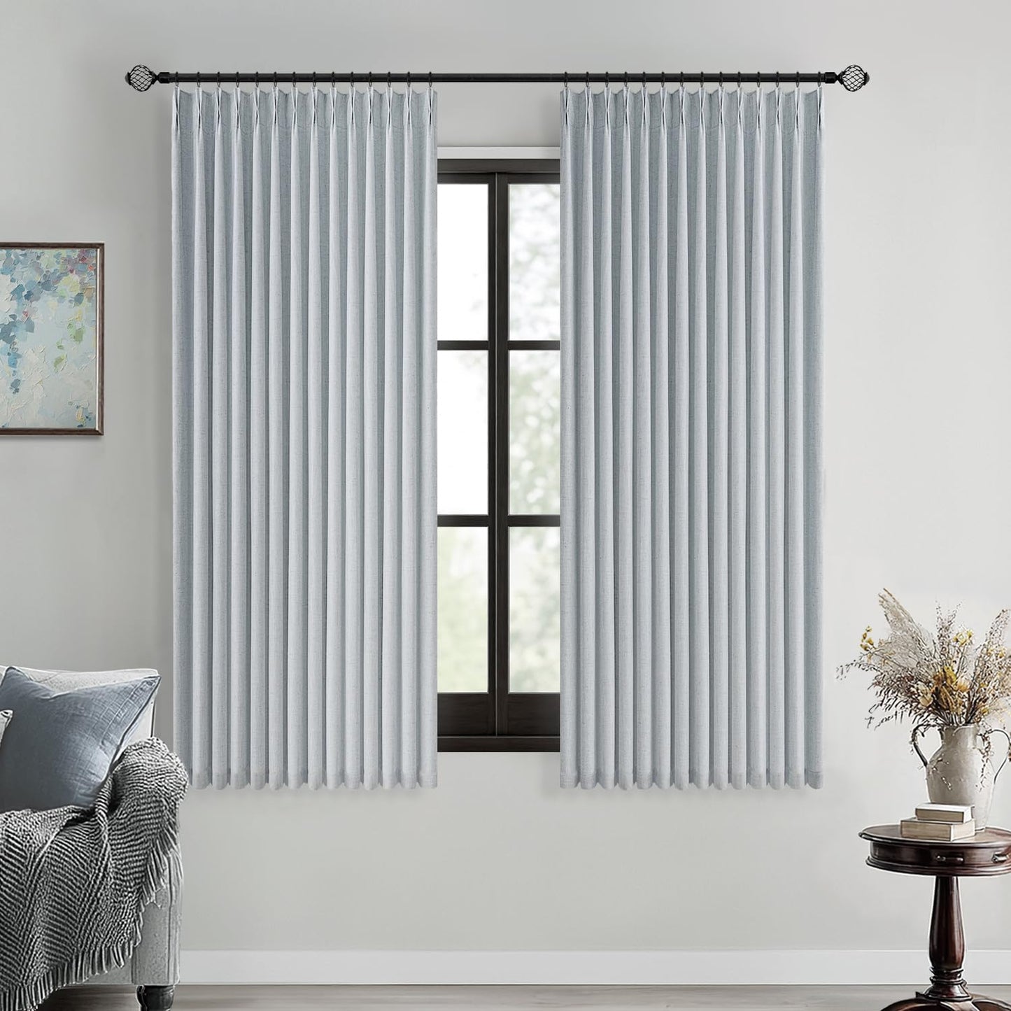 MIULEE Blackout Linen Curtains 84" – 2 Panels
