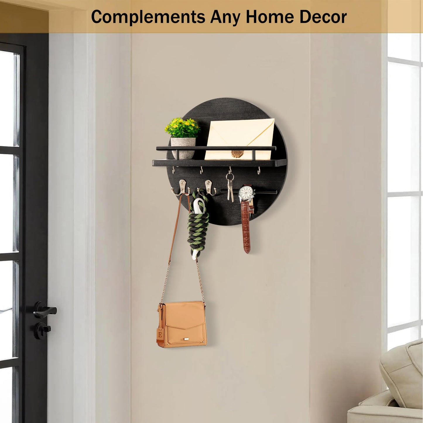 Wall Key & Mail Holder – Rustic