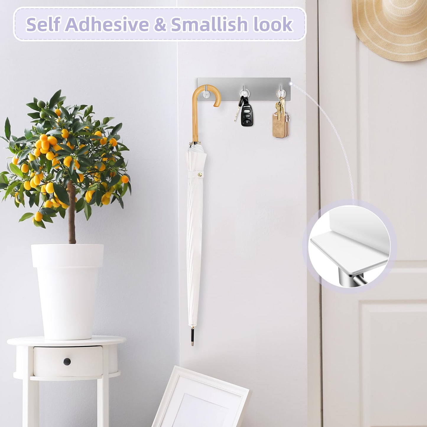 VIS'V Adhesive Wall Key Holder – Black