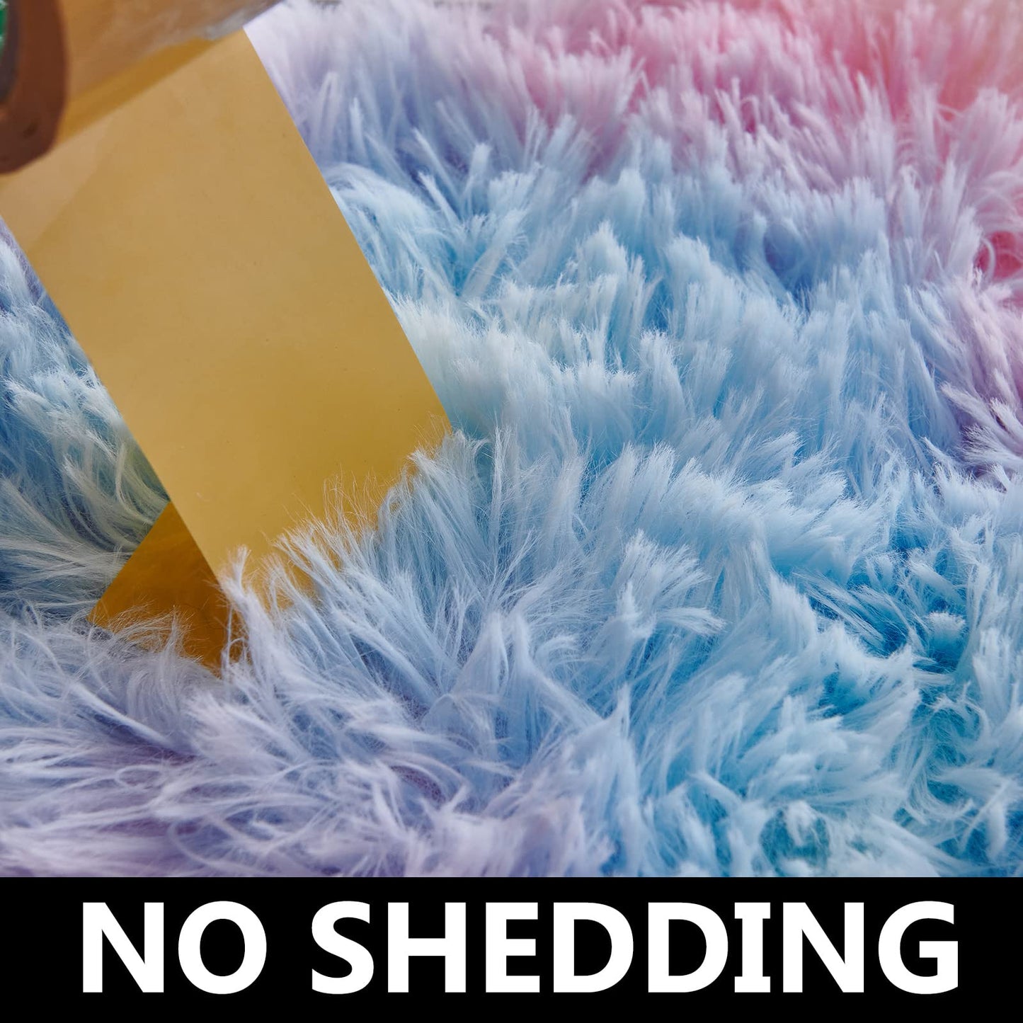 FJZFING 4x4 Light Grey Round Shag Rug