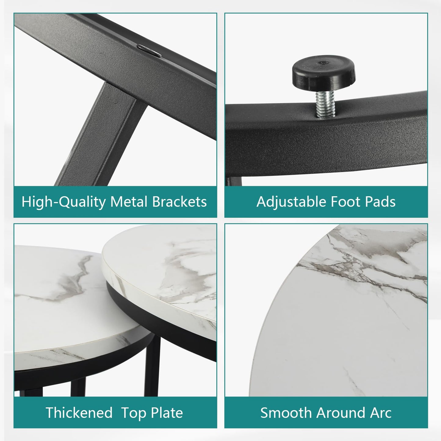 White Nesting Coffee Tables, 2-Pack