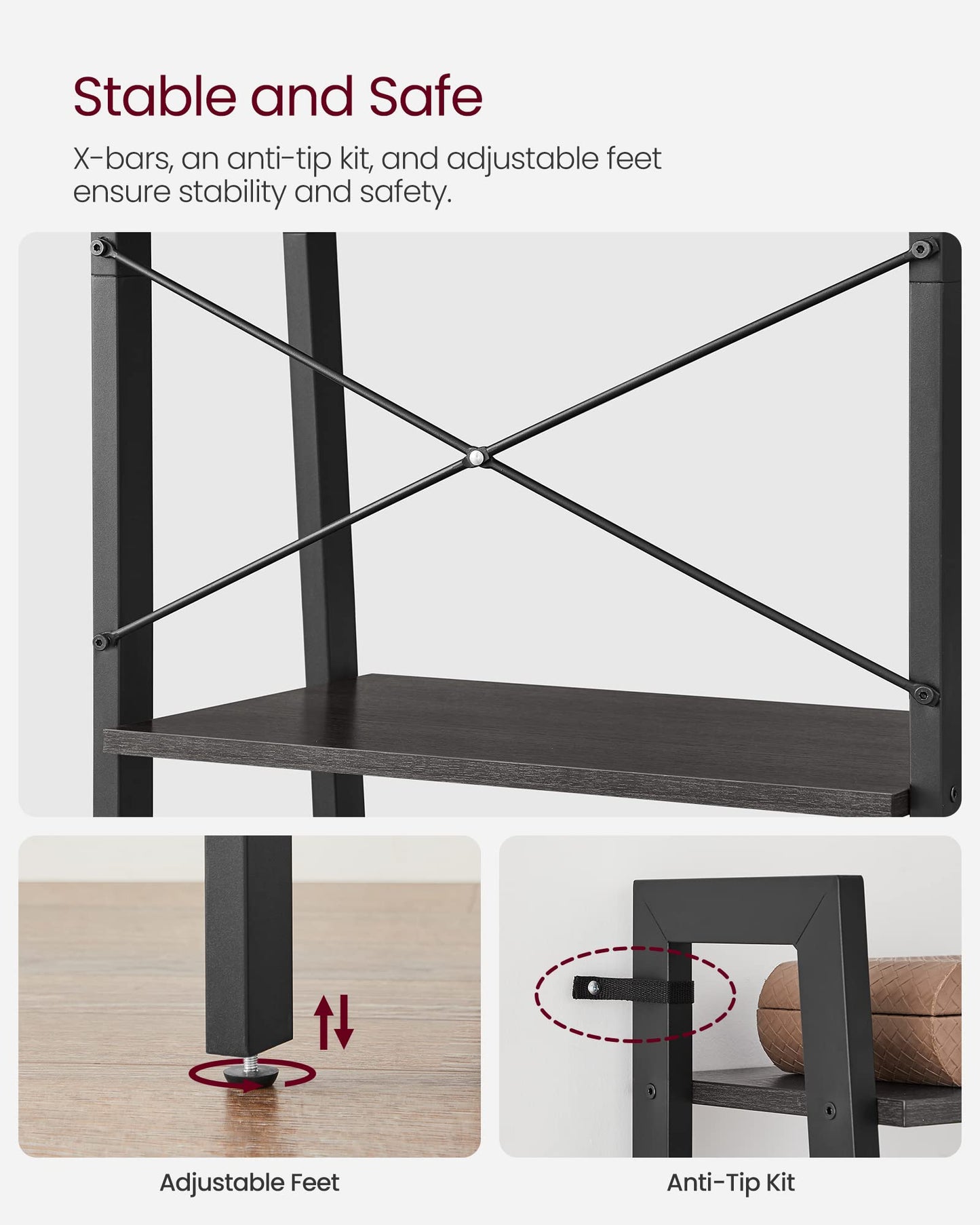 VASAGLE 5-Tier Ladder Bookshelf