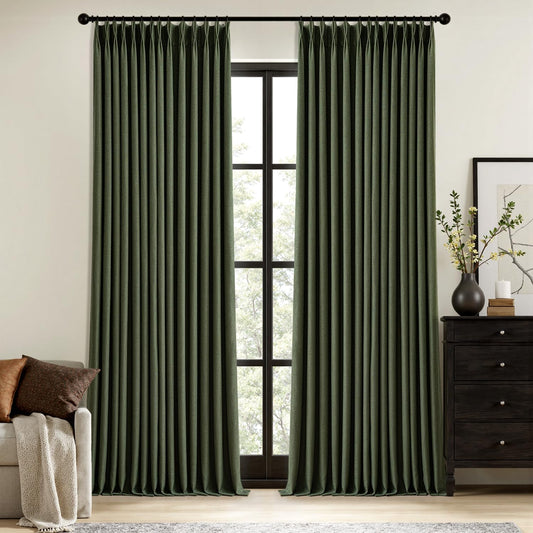 MIULEE Blackout Linen Curtains 84" – 2 Panels