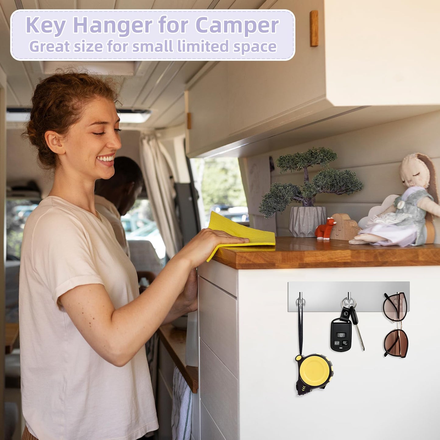 VIS'V Adhesive Wall Key Holder – Black