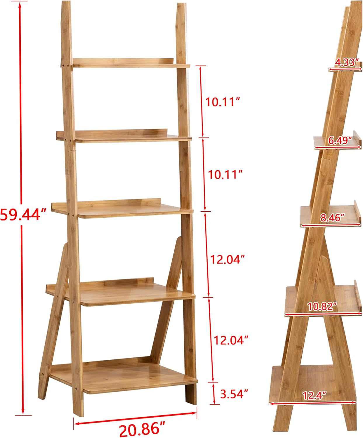 Maydear 5-Tier Bamboo Ladder Shelf
