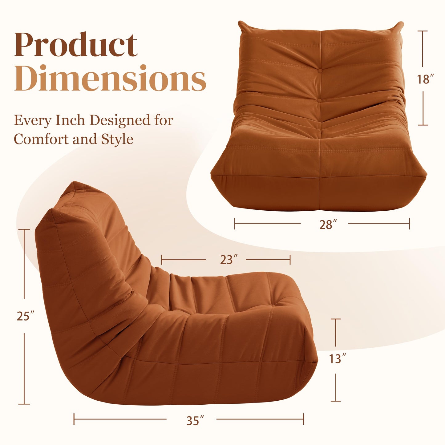 Dark Gray Memory Foam Bean Bag Chair