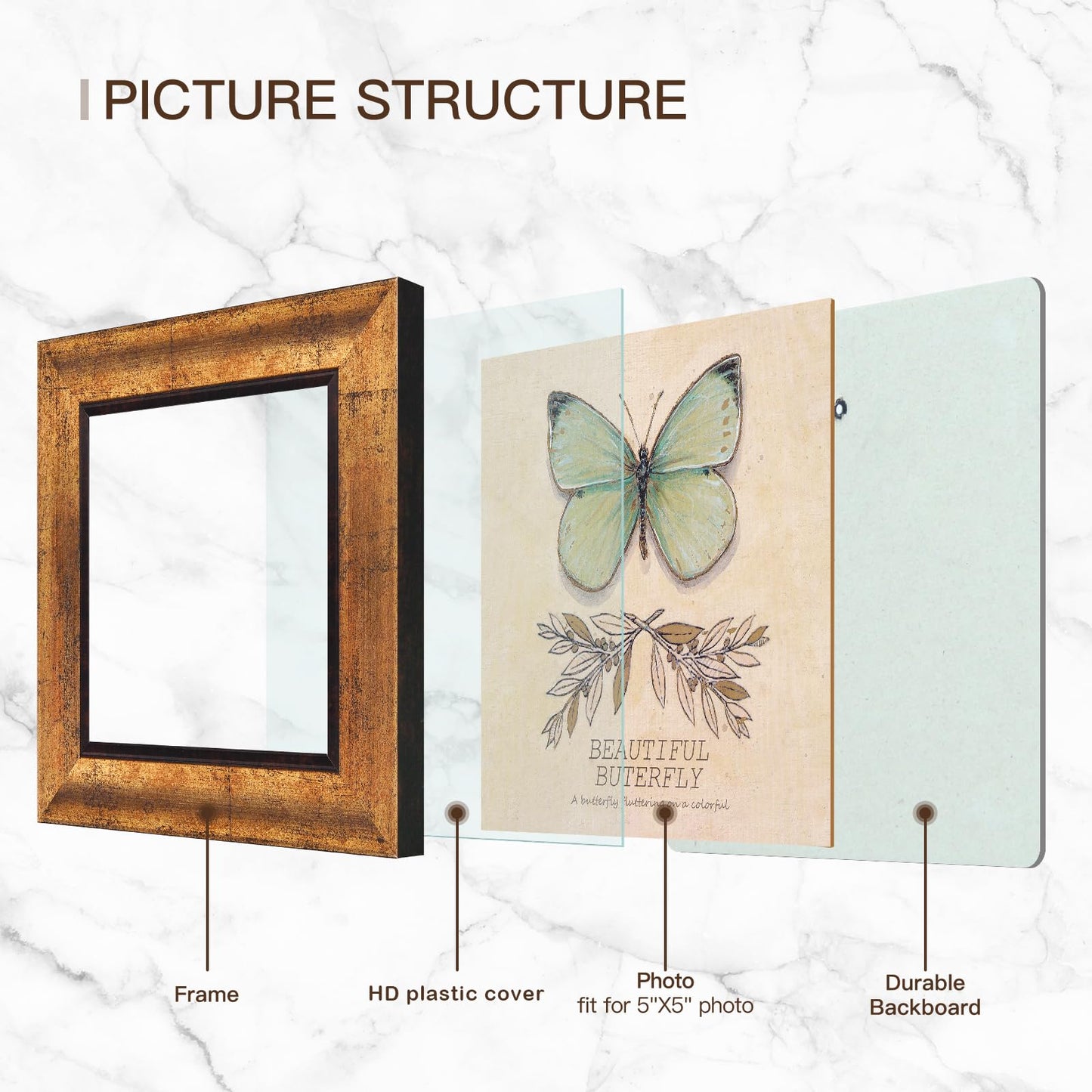 XUANLUO 4-Pack 5x7 Photo Frames