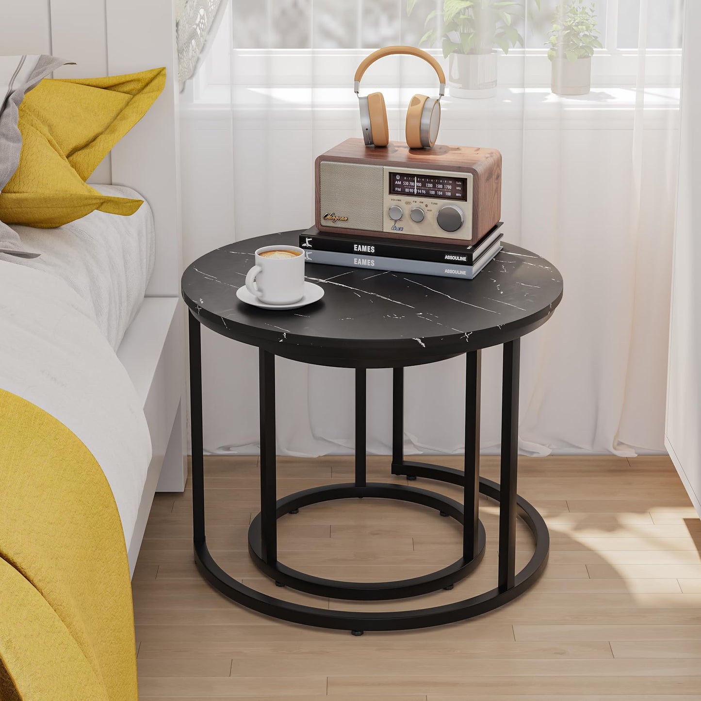 White Nesting Coffee Tables, 2-Pack