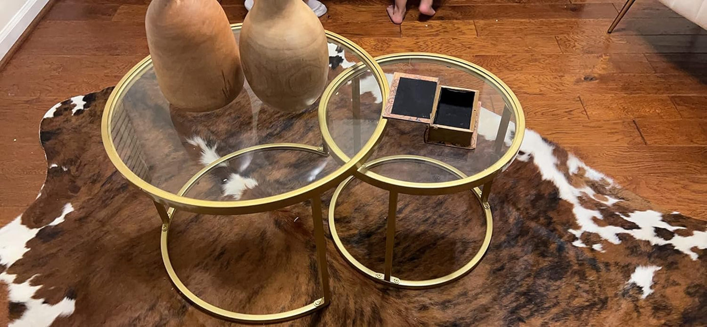 Gold Nesting Coffee Tables, 2-Pack