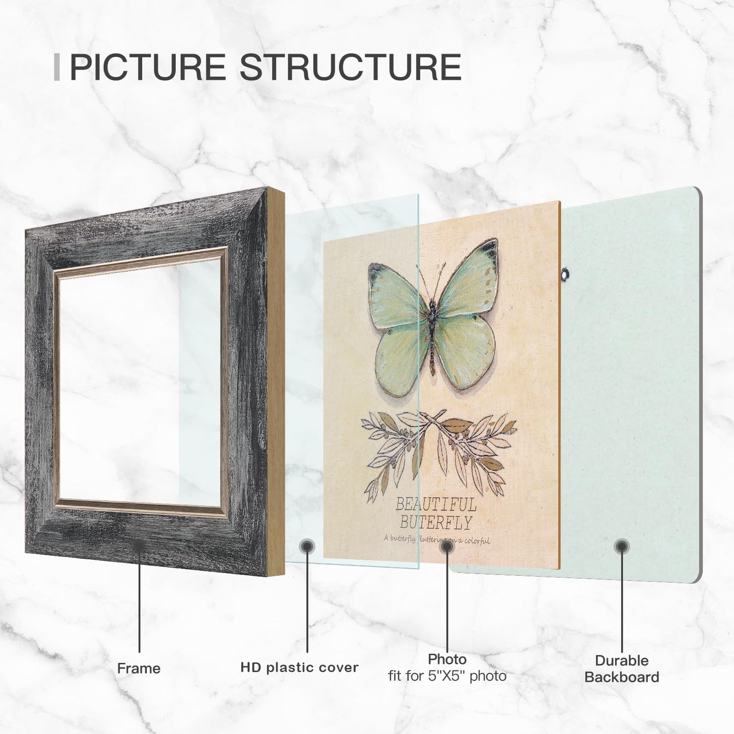 XUANLUO 4-Pack 5x7 Photo Frames