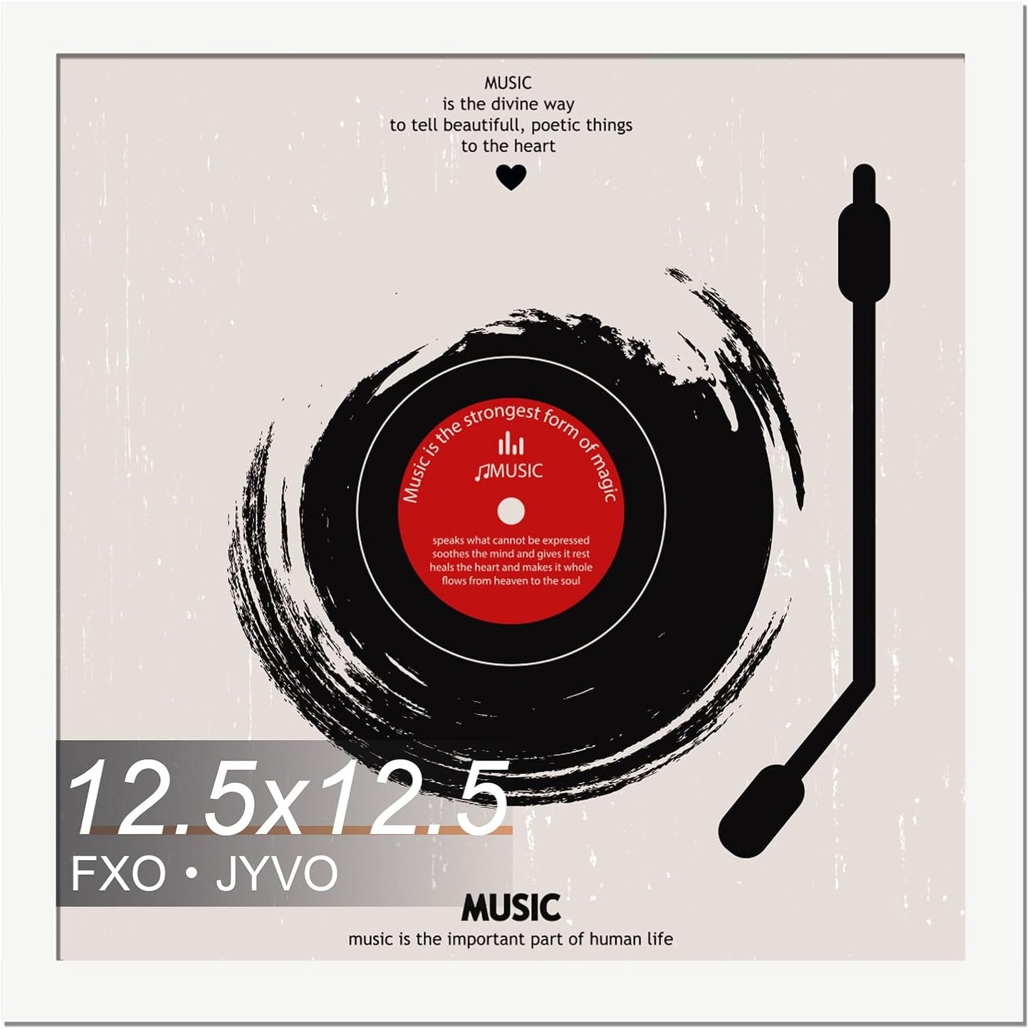 4-Pack 12.5" White Vinyl Record Frames