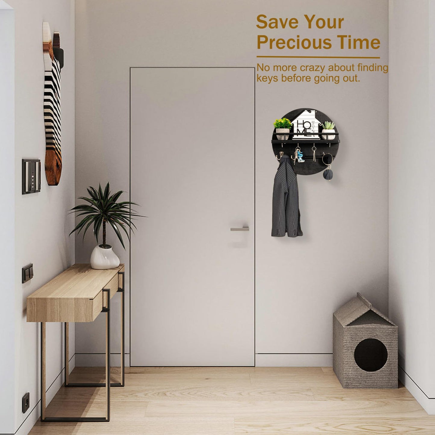 Wall Key & Mail Holder – Rustic