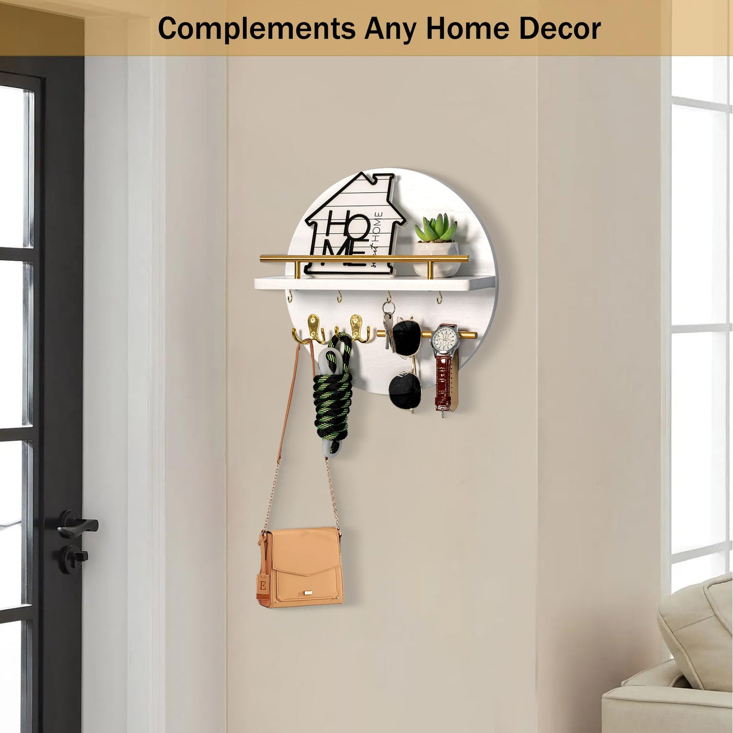 Wall Key & Mail Holder – Rustic