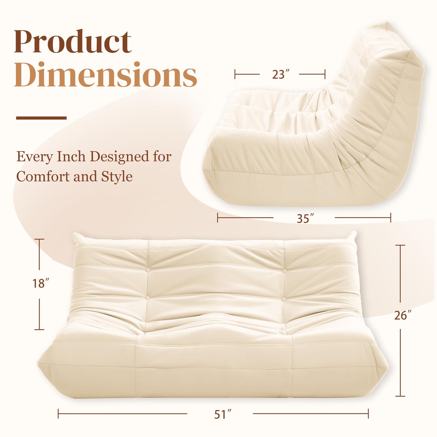 Dark Gray Memory Foam Bean Bag Chair
