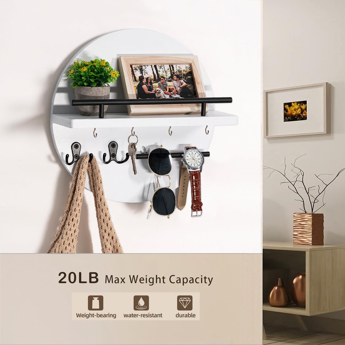 Wall Key & Mail Holder – Rustic