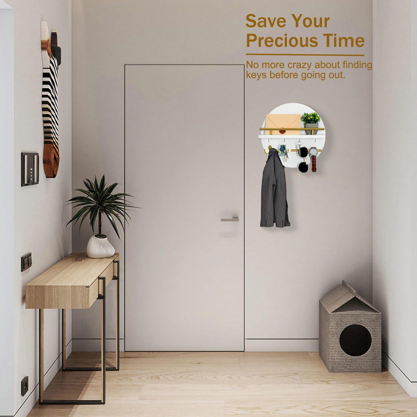 Wall Key & Mail Holder – Rustic