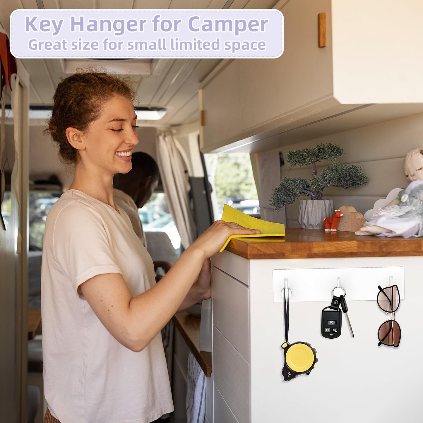 VIS'V Adhesive Wall Key Holder – Black