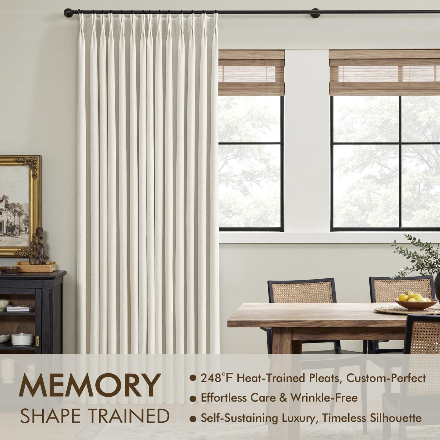 MIULEE Blackout Linen Curtains 84" – 2 Panels