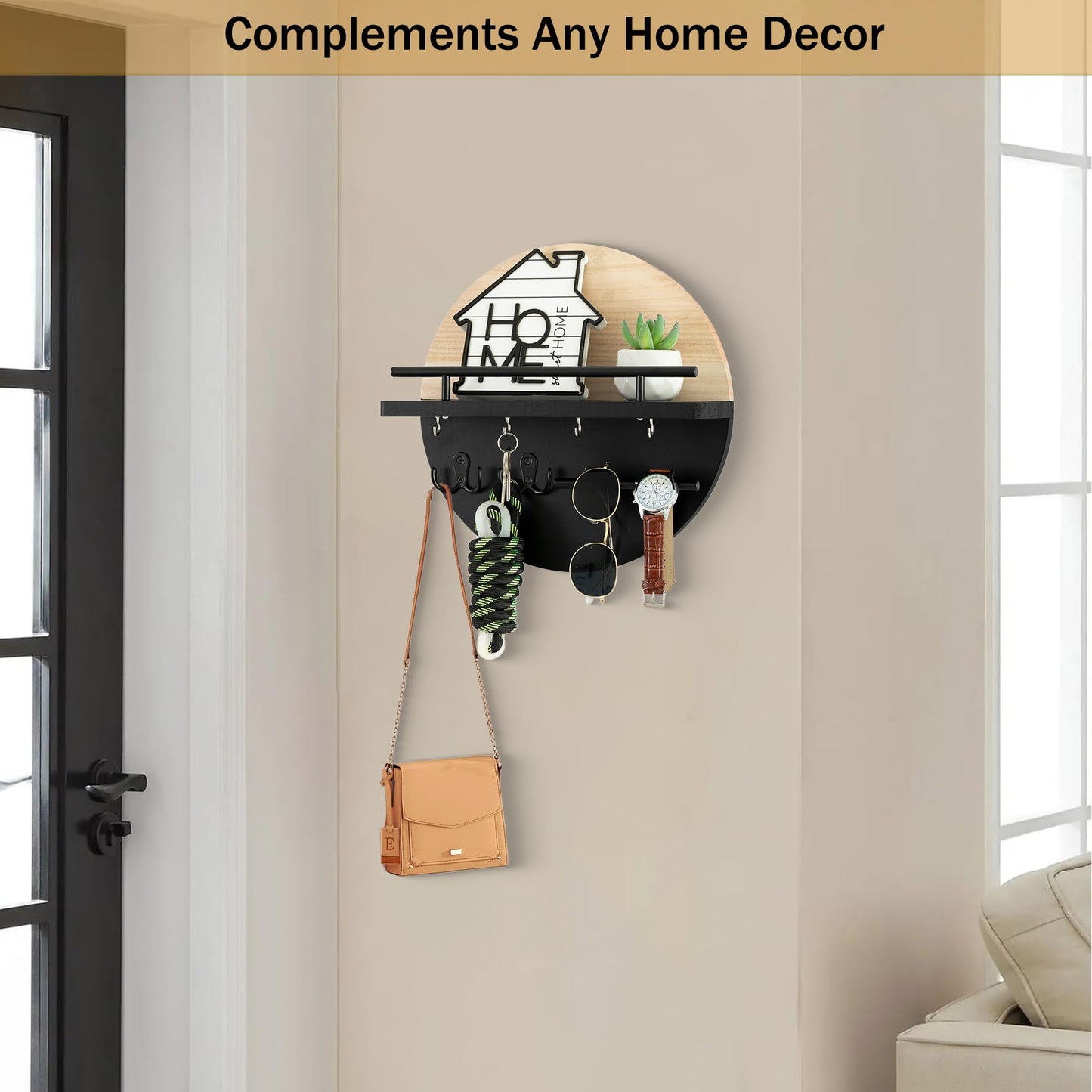 Wall Key & Mail Holder – Rustic