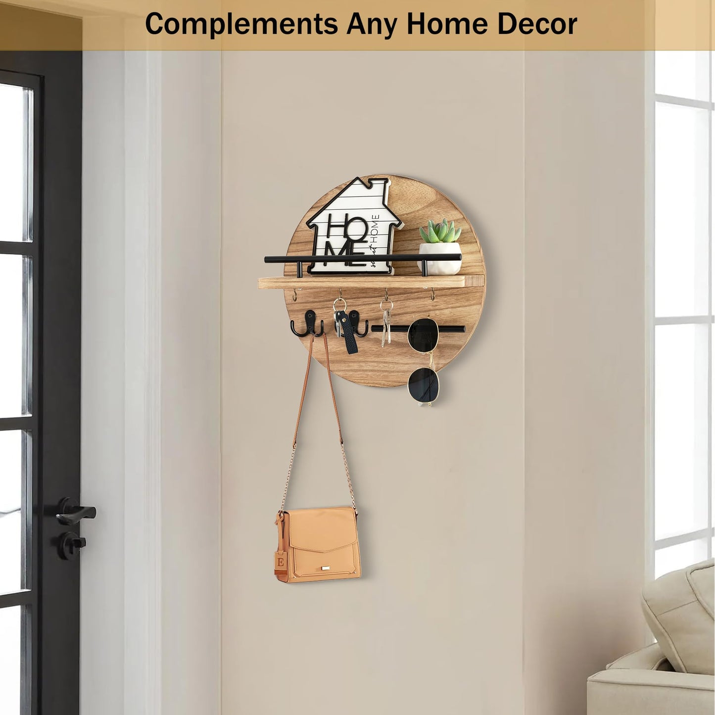 Wall Key & Mail Holder – Rustic