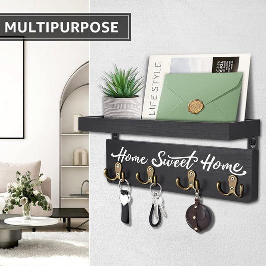 buways Rustic Wall Key Holder – Black