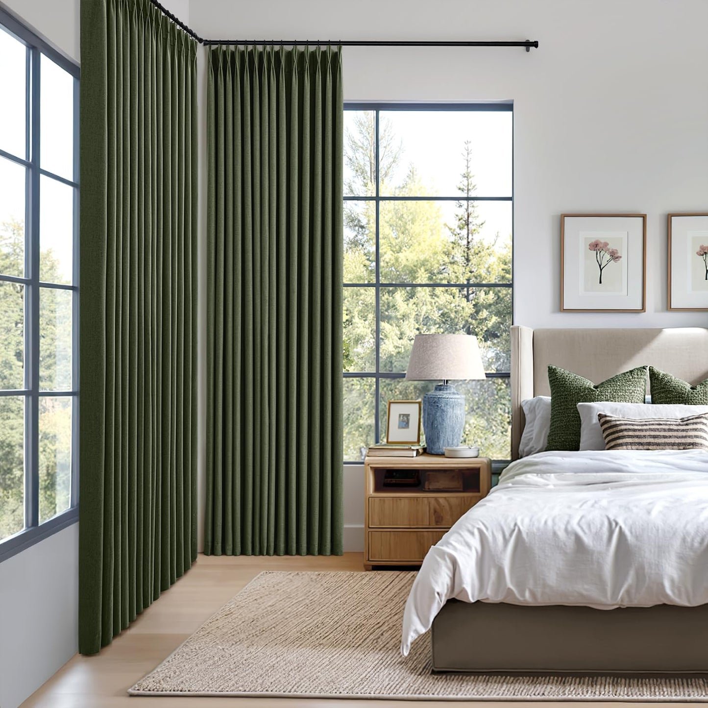 MIULEE Blackout Linen Curtains 84" – 2 Panels
