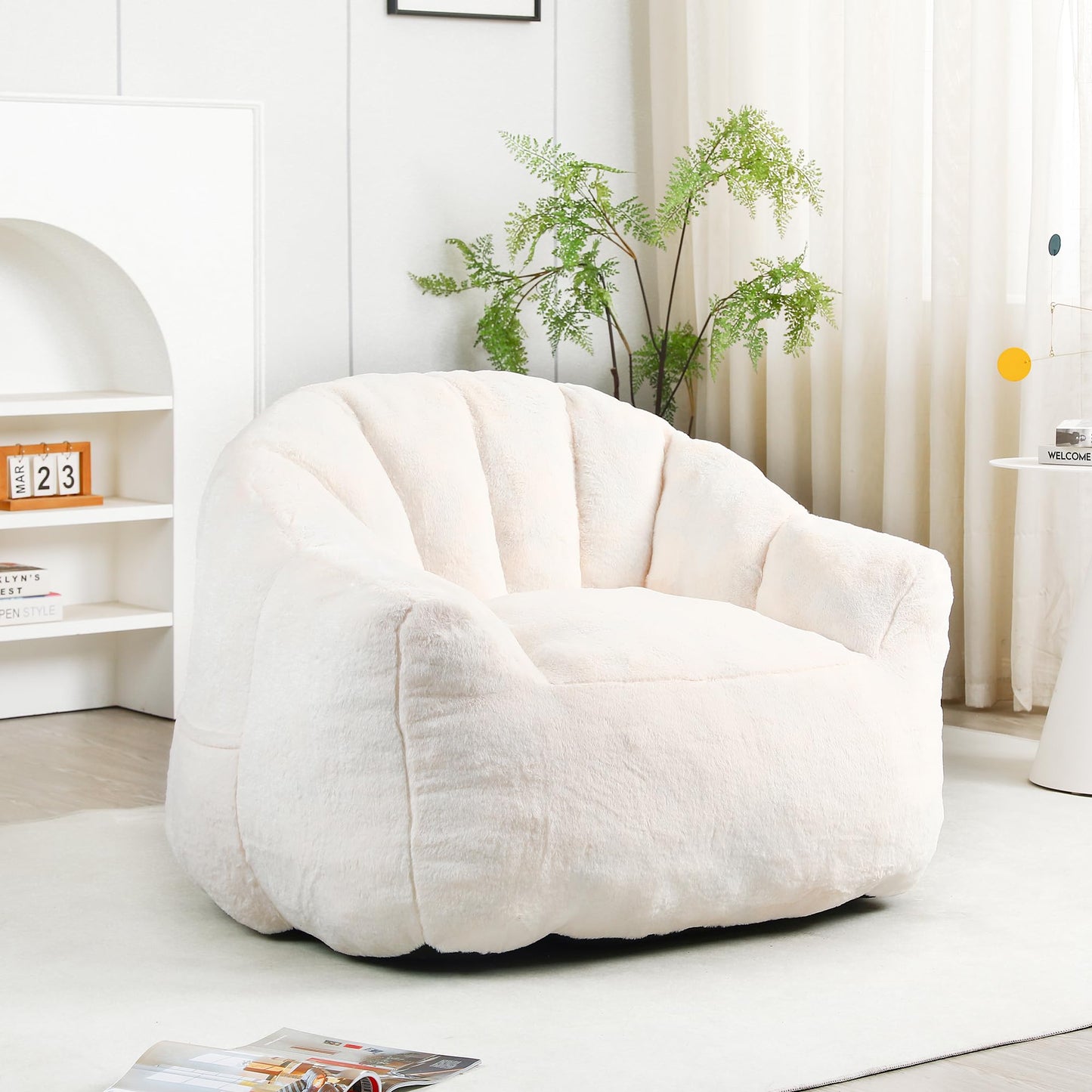 Furniliving White Bean Bag Chair