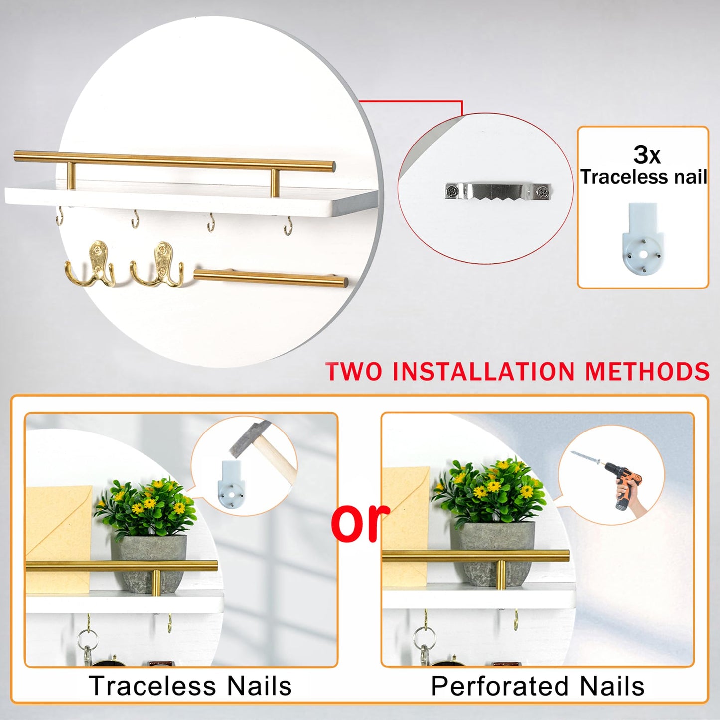 Wall Key & Mail Holder – Rustic