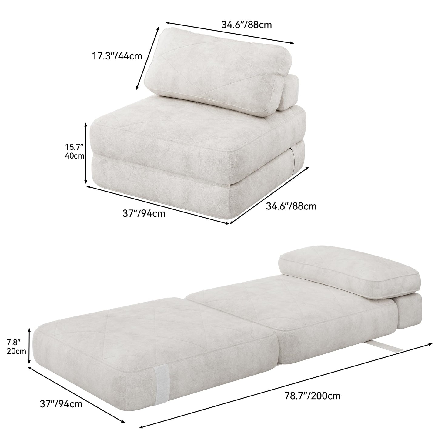 YITAHOME Fold-Out Sofa – Dark Gray